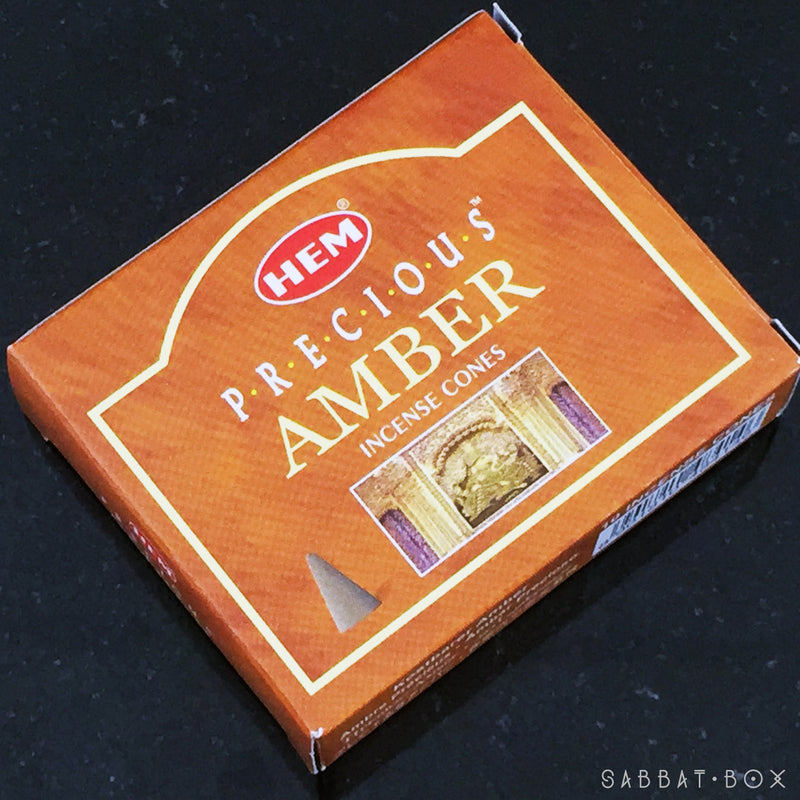Amber Cone Incense by HEM 10 Pack
