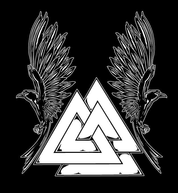 Asatru Norse Valknut T-Shirt With Ravens Pagan Shirts