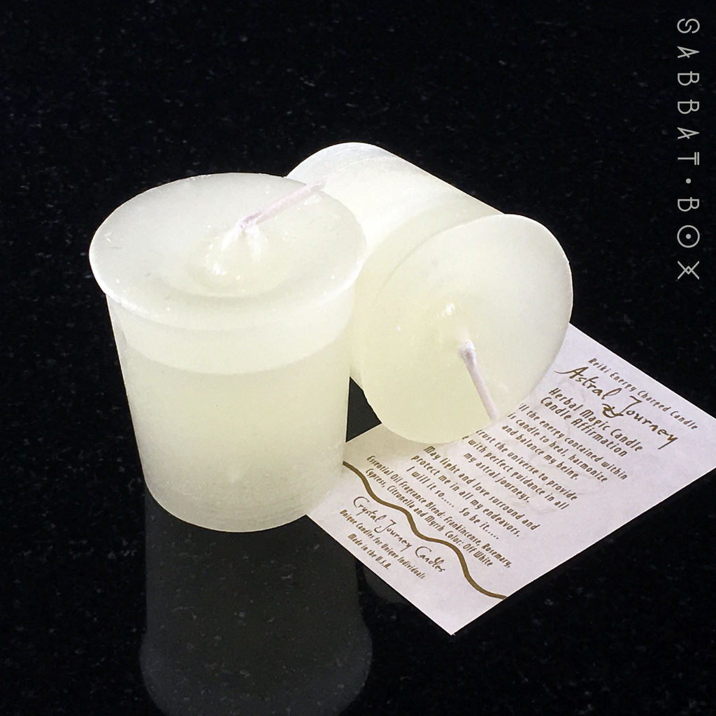 Reiki Charged Astral Journey Herbal Magic Votive Candle