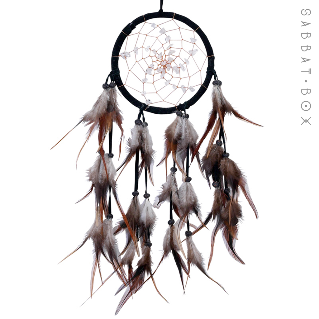 Hand Crafted Spiral Dreamcatcher With Quartz Crystals