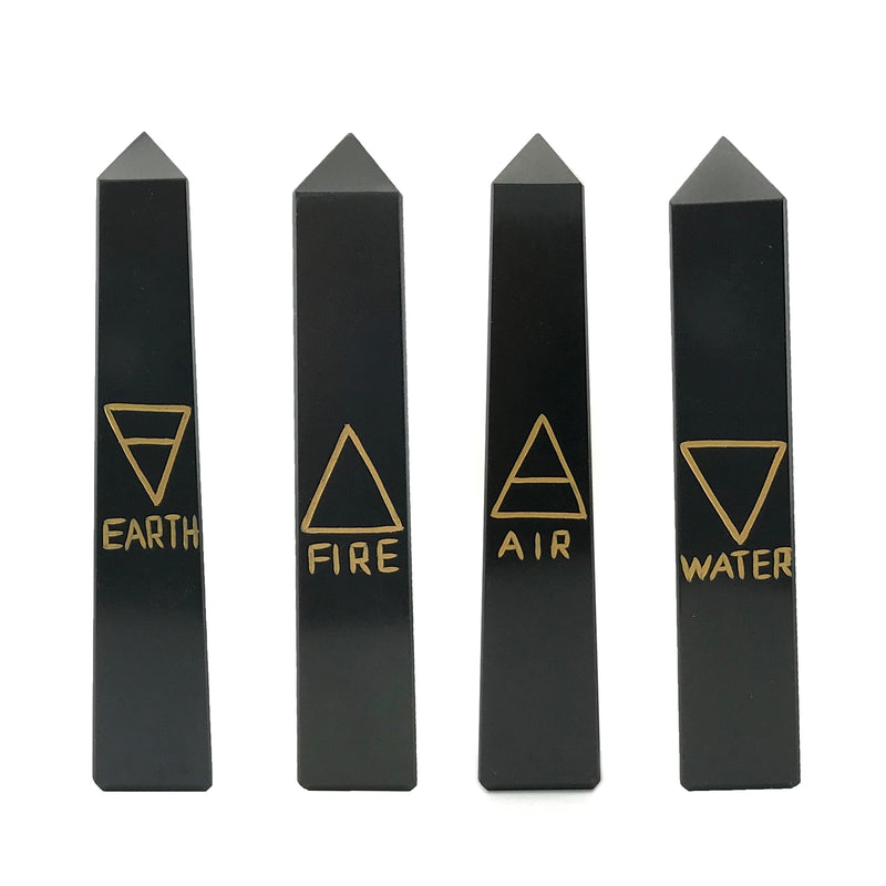 Elemental Crystal Tower - 4 to 5 inch - Black Agate - Sabbat Box