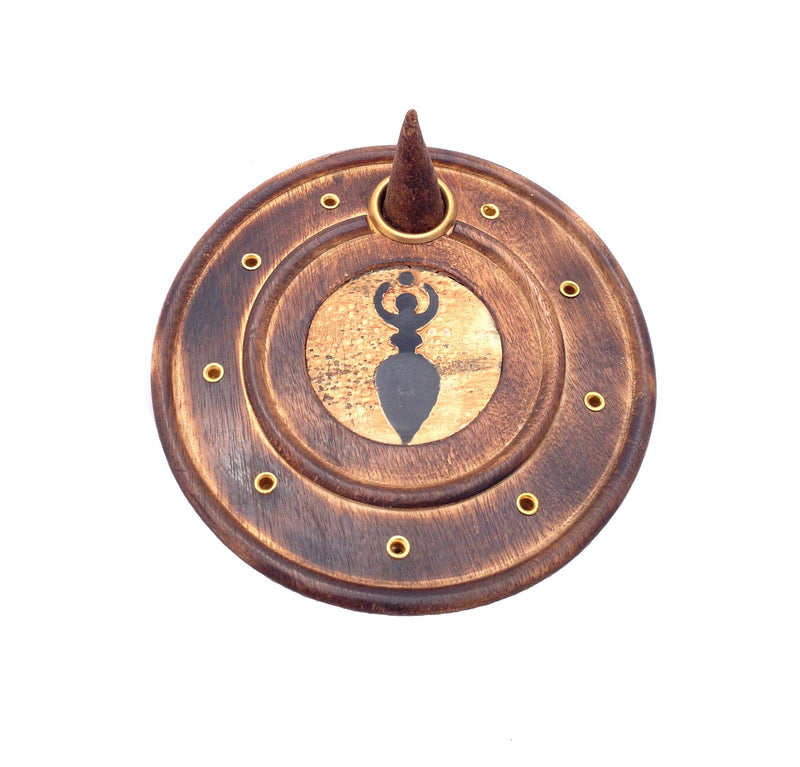 round goddess incense burner