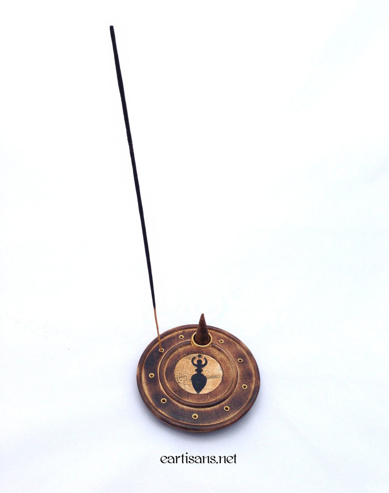 round goddess incense burners