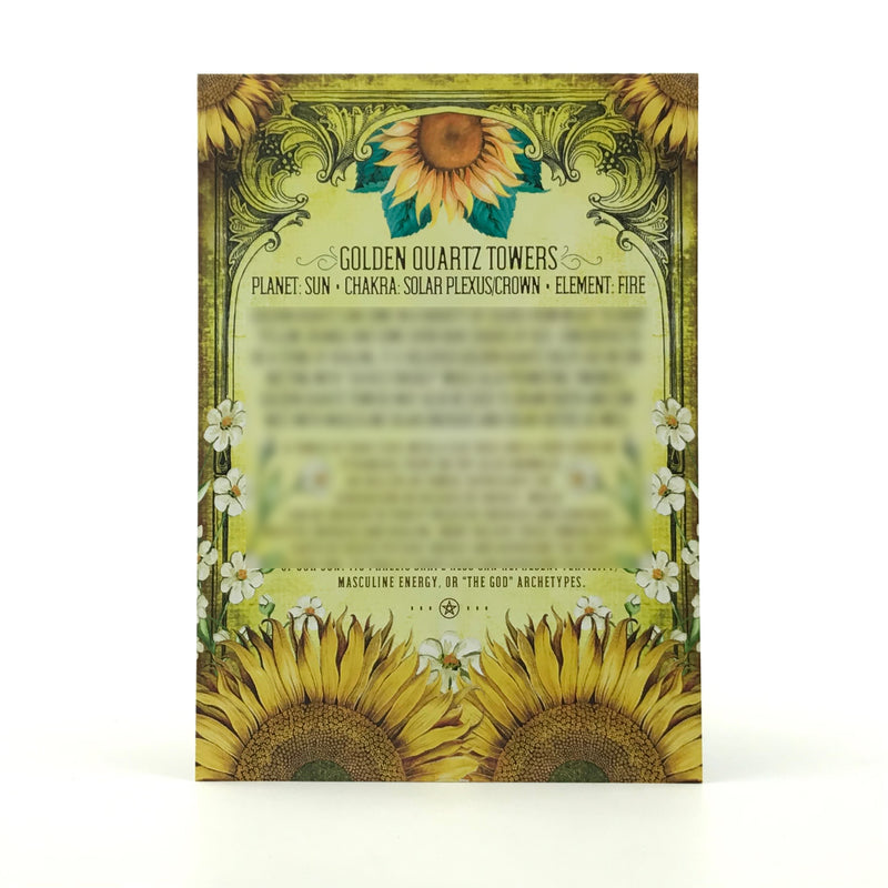 Golden Quartz Crystal Tower Set w/Info Card and Bag - SABBAT BOX