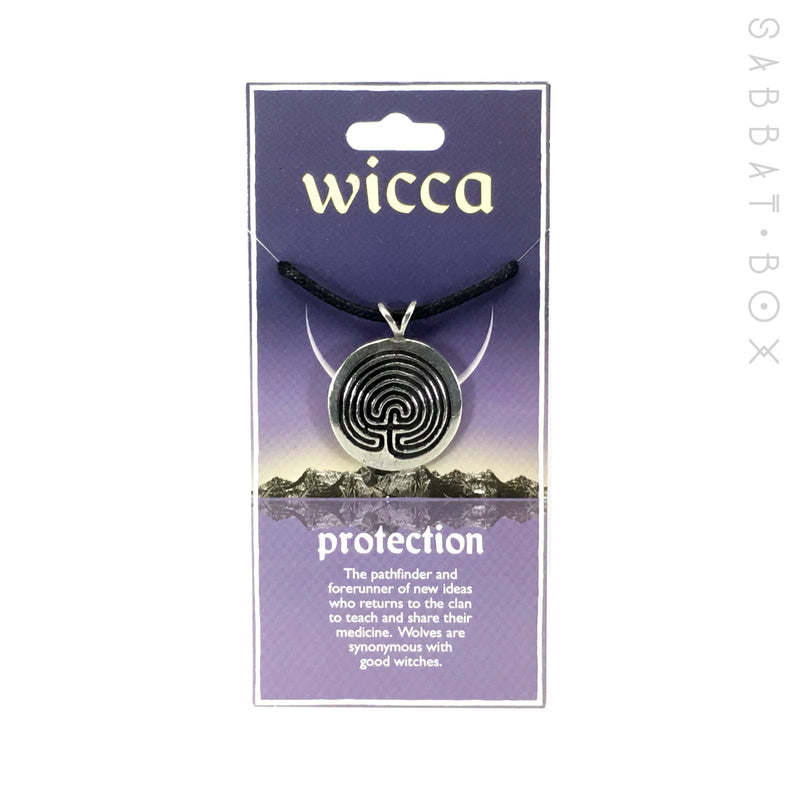 Labyrinth Pewter Amulet Necklace - Protection Amulet Necklace