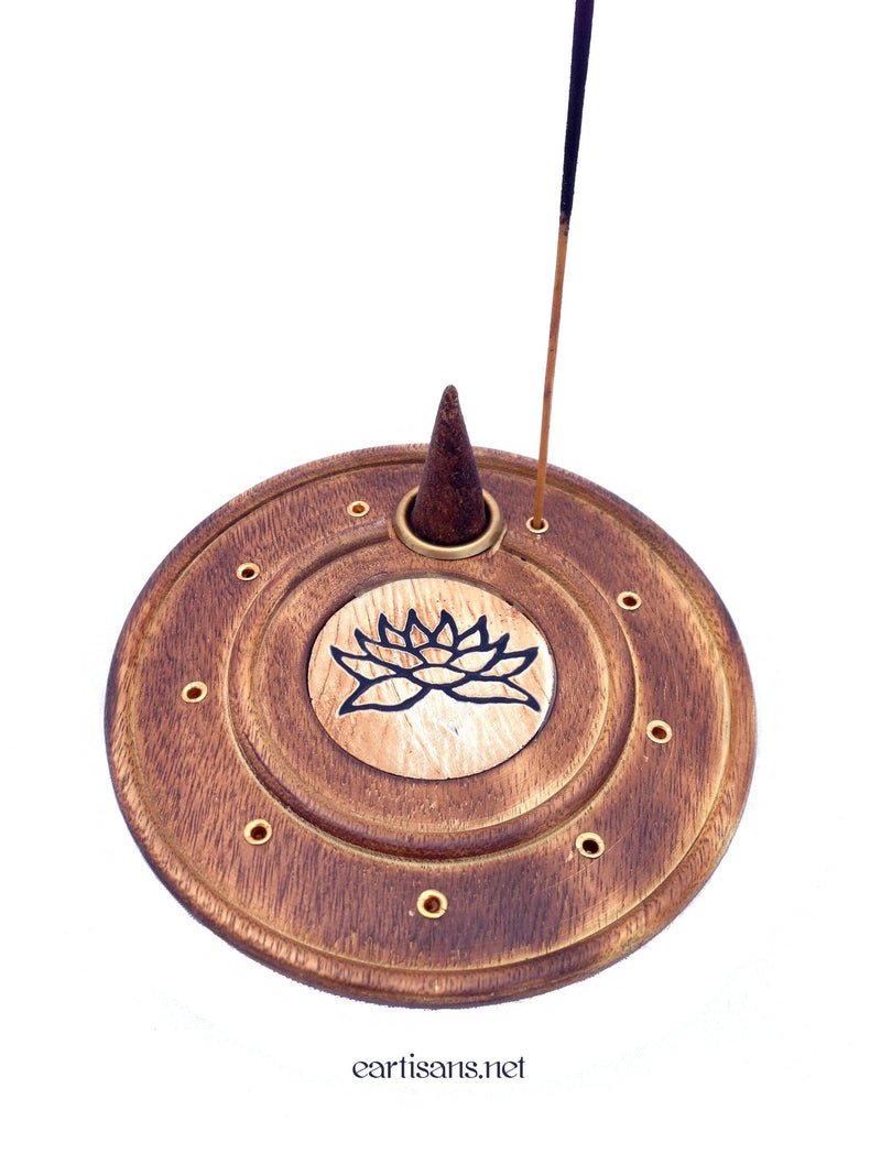 Lotus Cone and stick burner plate wood