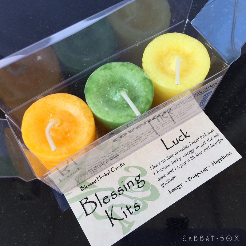 Luck Candle Spell Kit - Votive Spell Candle Blessing Kit Coventry Creations