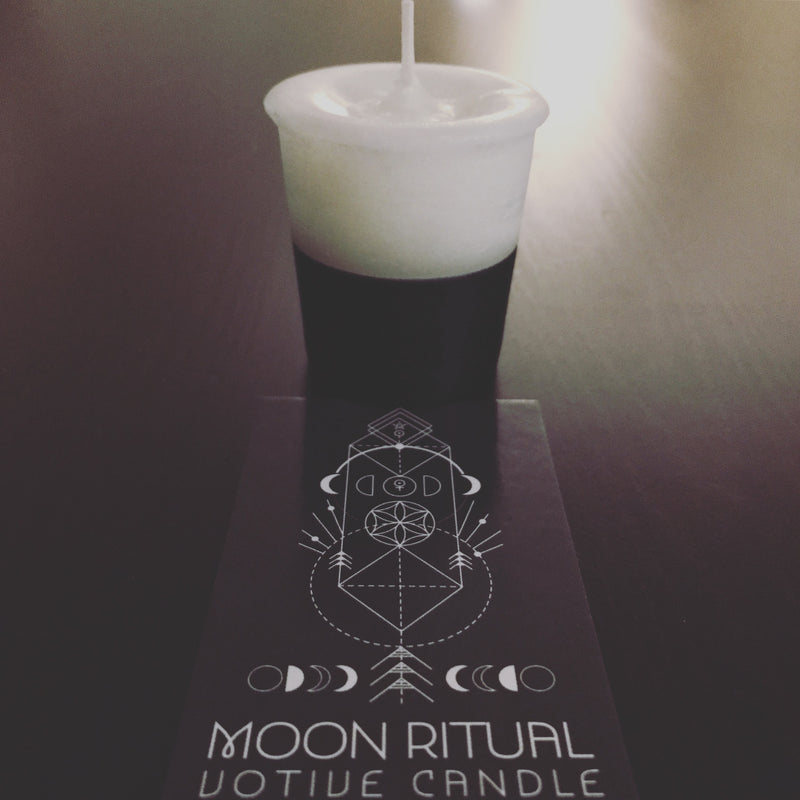 Moon Ritual Votive Spell Candle with Spell Card