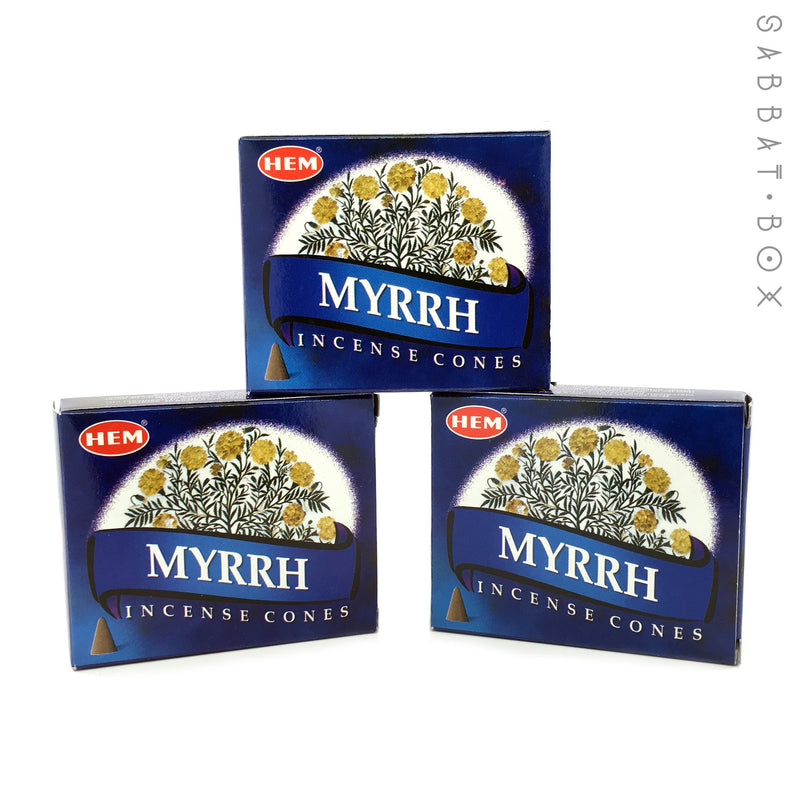 Myrrh Cone Incense By HEM 10 Pack