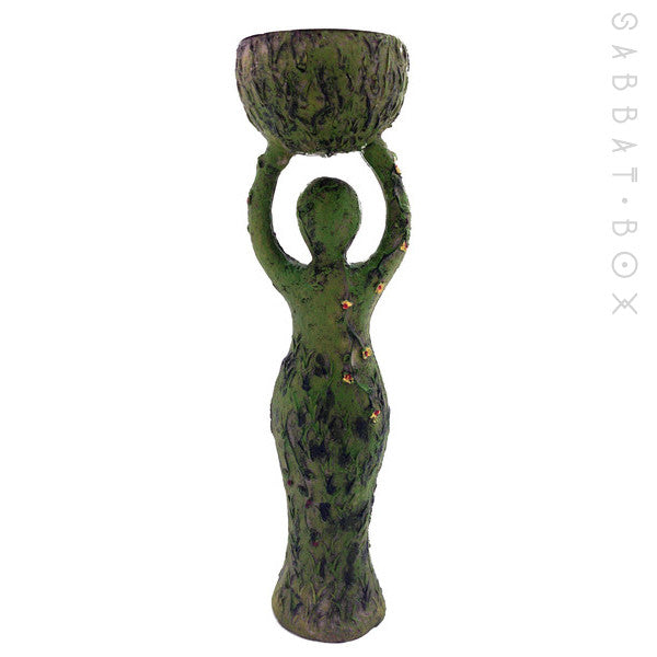 Pagan Nature Goddess Statue With Candle Holder