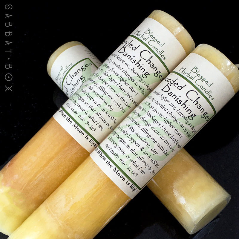 Needed Change/Banishing Blessed Herbal Candle