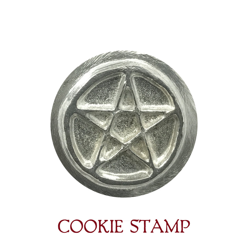 Pentacle Cookie Stamp Kit With Recipes and Linen Bag - Kitchen Witchery - Pentagram Cookie Stamp