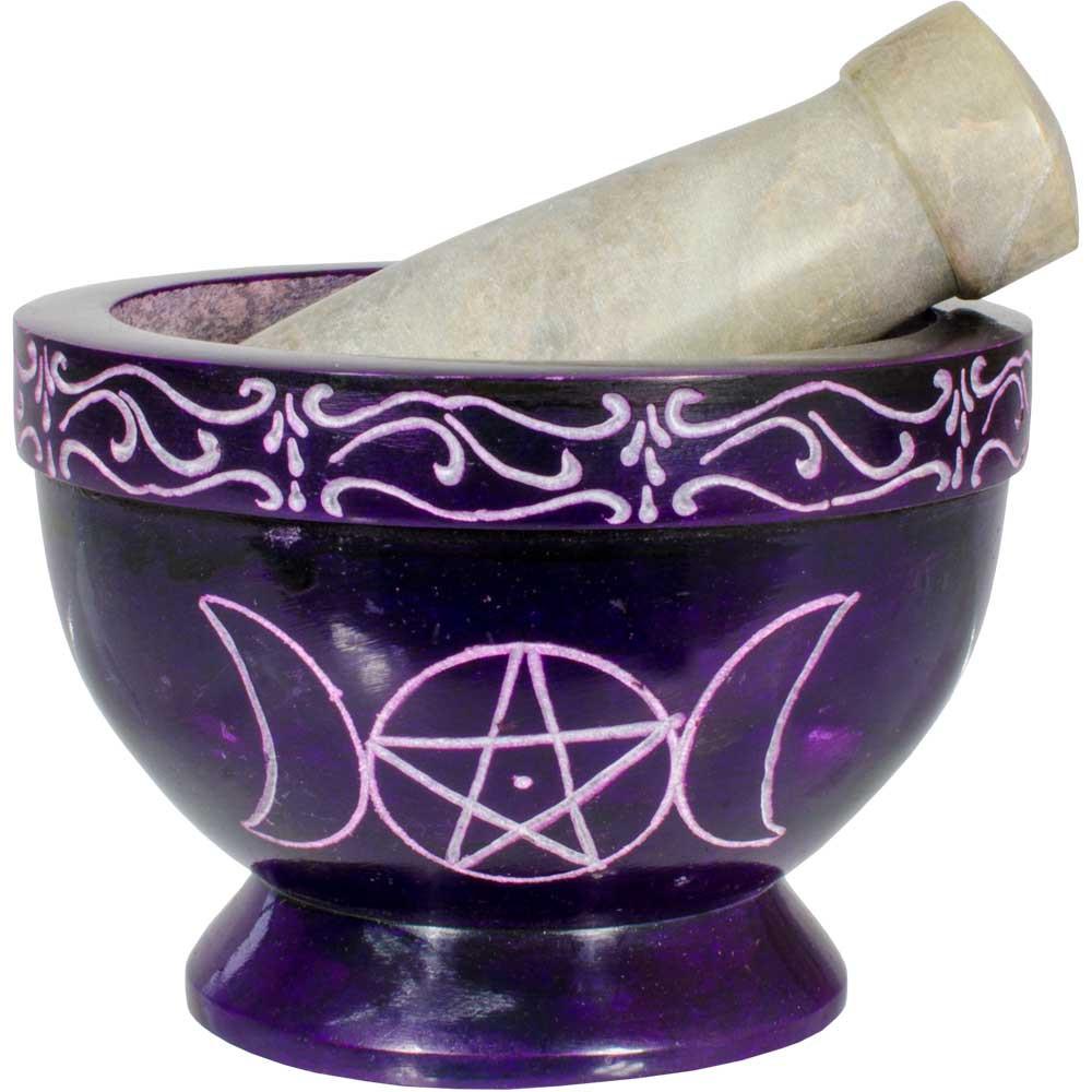 Purple Triple Moon Mortar & Pestle