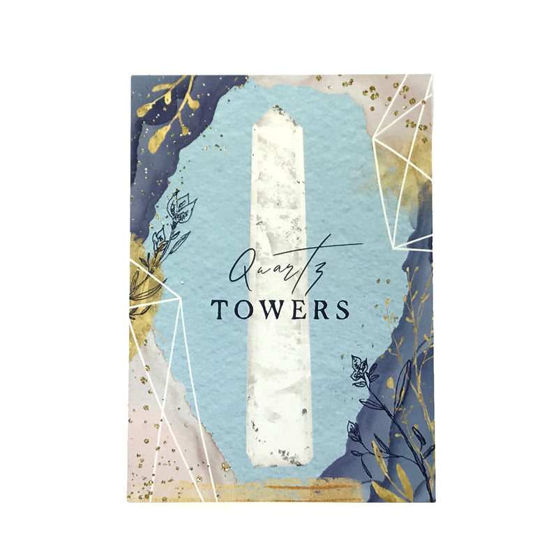 Clear Quartz Crystal Tower Set With Info Card and Bag - Sabbat Box