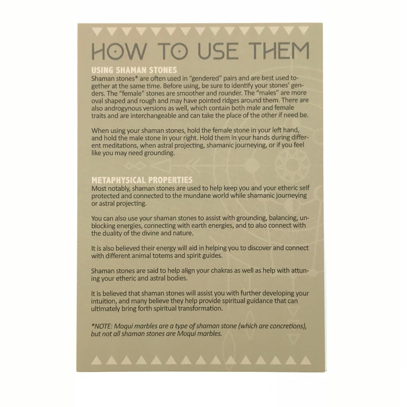 Shaman Stone Set Moqui Balls Set With Info Card and Bag - Sabbat Box