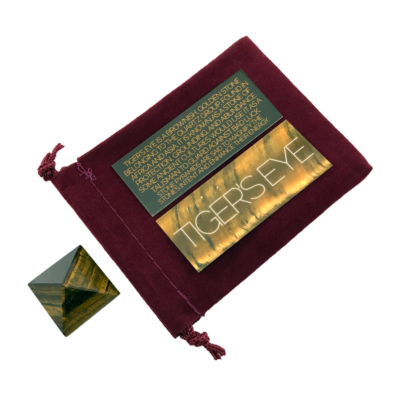 Tiger's Eye Crystal Pyramid Stone Set - Sabbat Box