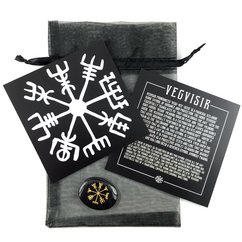 Vegvisir Stone Talisman Set w/Info Card and Bag - Sabbat Box