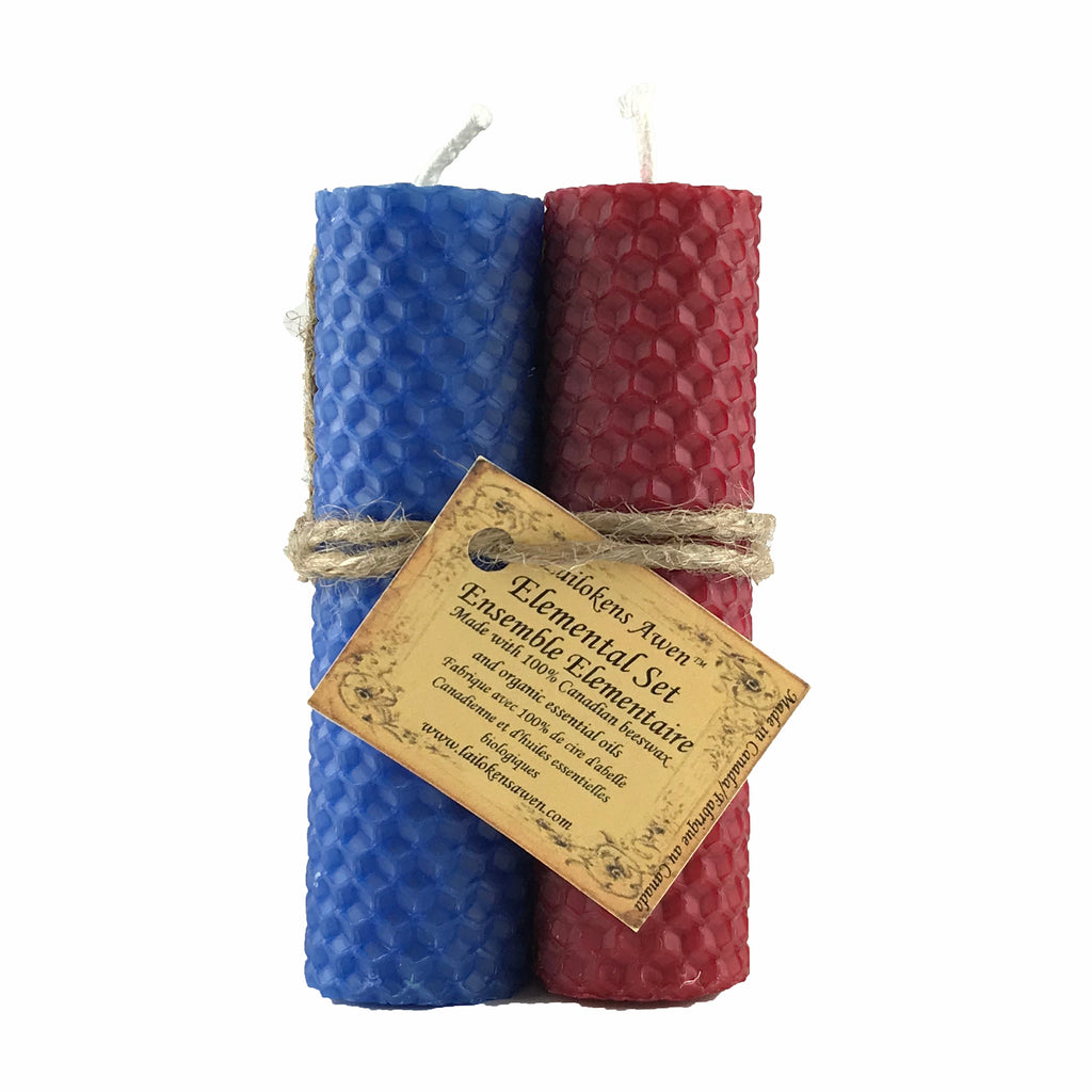 Elemental Spell Candle Set - Earth, Air Fire and Water By Lailoken's Awen - Sabbat Box