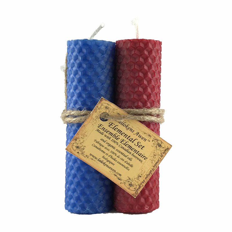 Elemental Spell Candle Set - Earth, Air Fire and Water By Lailoken's Awen - Sabbat Box