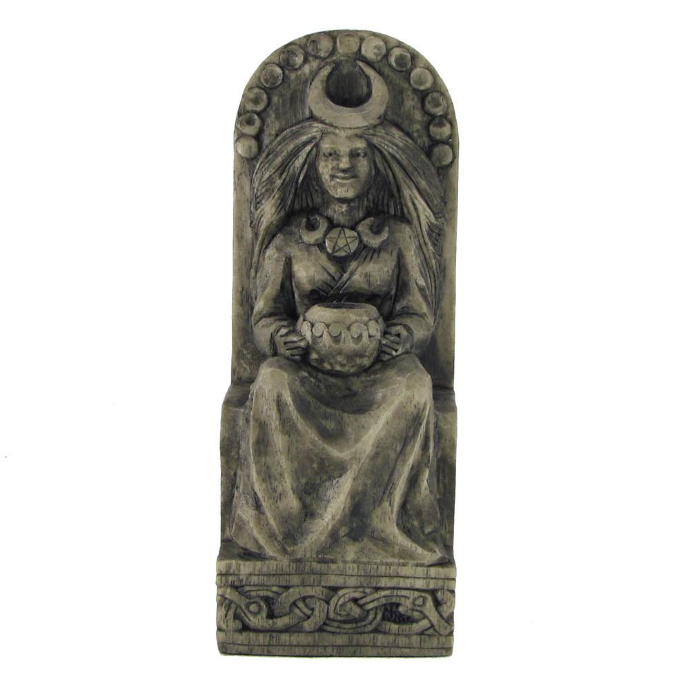 Wiccan Moon Goddess Statue - With Moon Phases - Stone Finish - Paul Borda