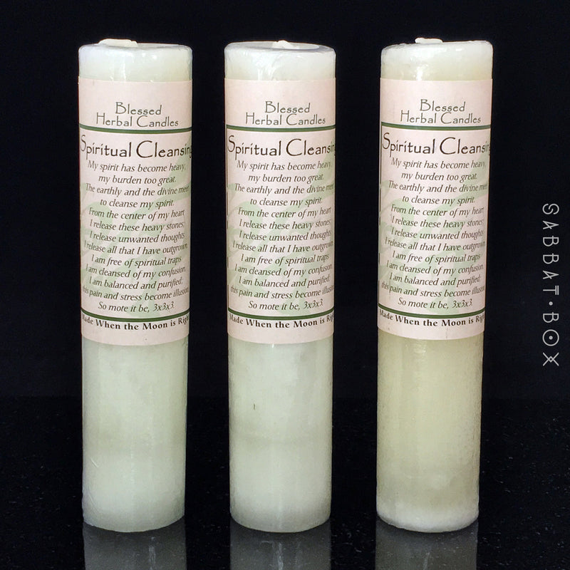 Spiritual Cleansing Blessed Herbal Affirmation Spell Candle 