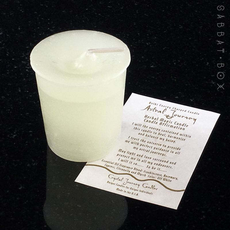 Reiki Charged Astral Journey Herbal Magic Votive Candle