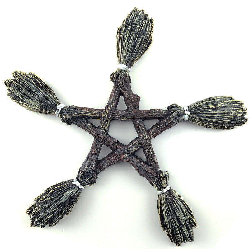 Witches Besom Pentacle Plaque - Sabbat Box