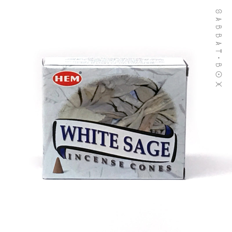 White Sage Cone Incense by HEM 10 Pack
