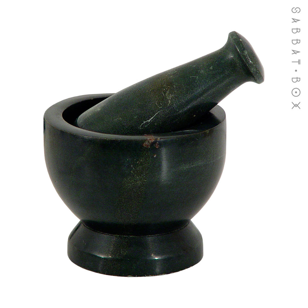 Black Soapstone Mortar and Pestle - 3.0 inch