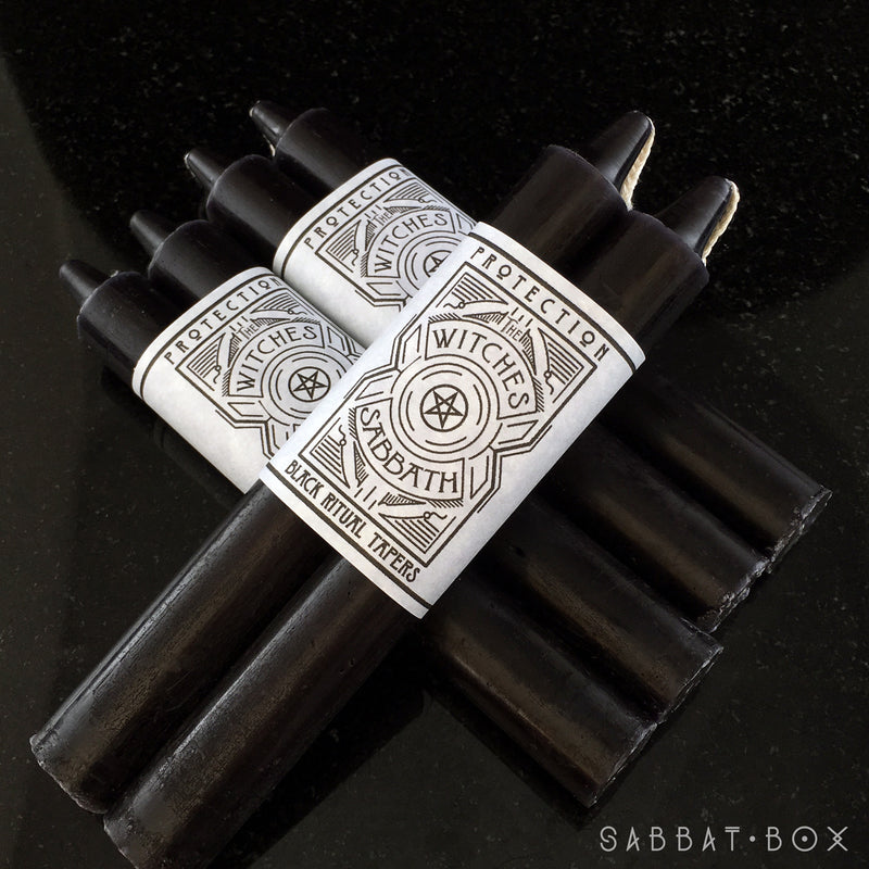 Protection Black Ritual Taper Candles