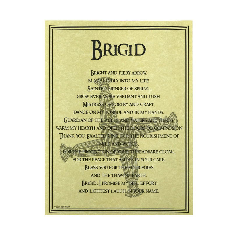 Brigid Prayer Parchment - Brigid Book of Shadows Page - Sabbat Box