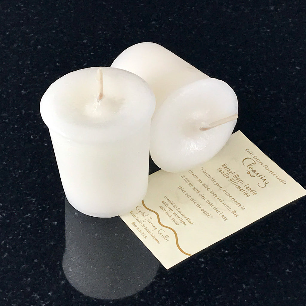 Reiki Charged Cleansing Herbal Magic Votive Candle By Crystal Journey Candle Company - Sabbat Box