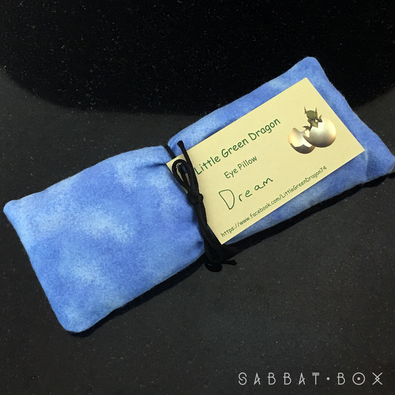 Little Green Dragon Dream eye pillow with lavender, chamomile and flax 