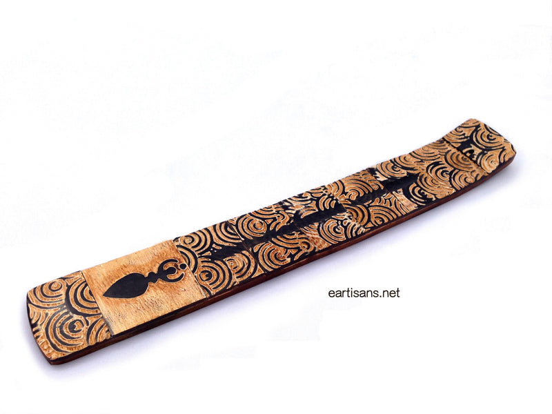 handmade wood and horn stick incense burners