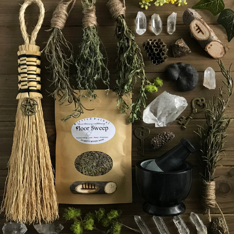 Blessed Herbal Hoodoo Floor Sweep By The Barefoot Witchery - Sabbat Box