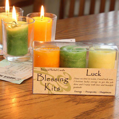 Luck Candle Spell Kit - Votive Spell Candle Blessing Kit