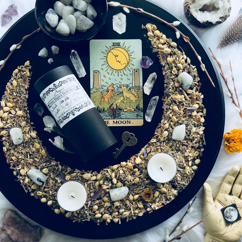 Lunar Magick Herbal Blend with Rainbow Moonstone by Light of Anjou - Sabbat Box
