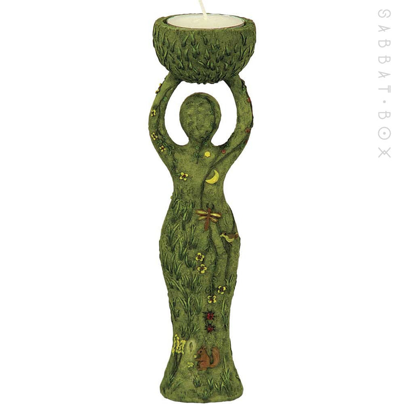 Nature Goddess Statue With Candle Holder