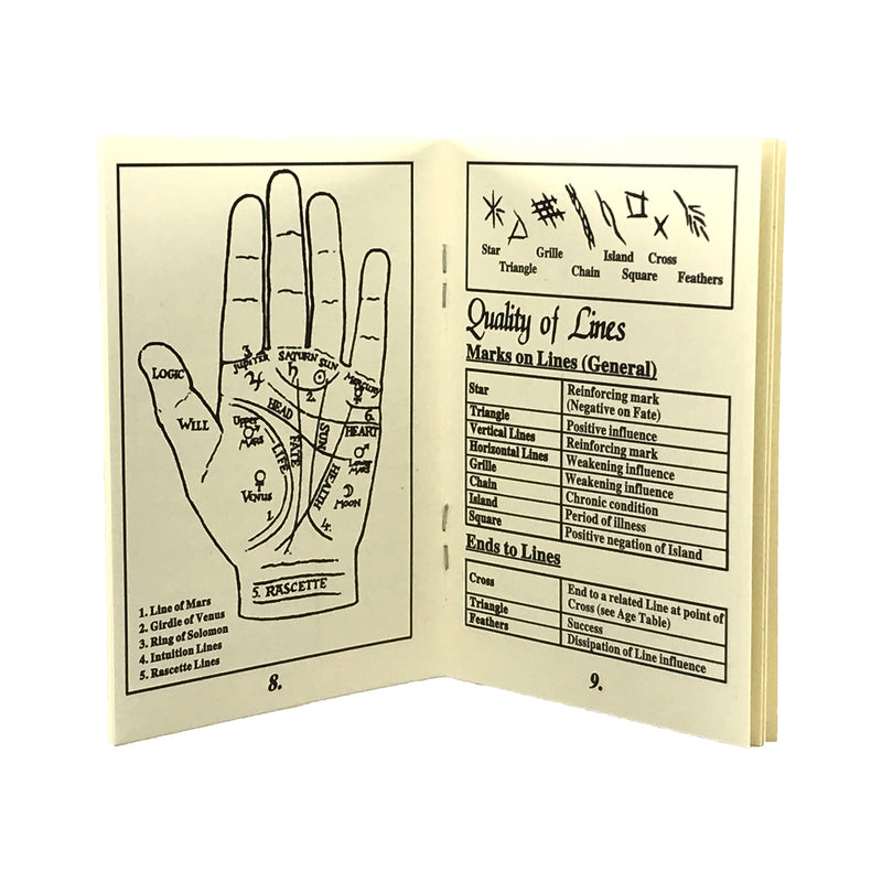 Palmistry Hand Booklet - Chiromancy Booklet - Sabbat Box