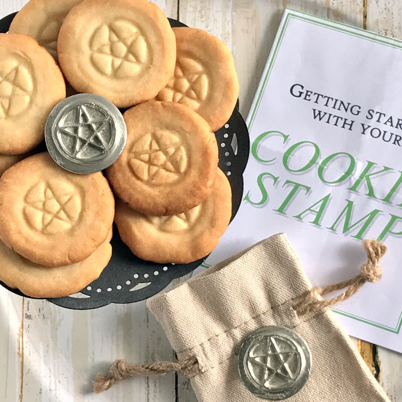 Pentacle Cookie Stamp Set - Kitchen Witchery Lammas Sabbat Box - Pentagram Cookie Press