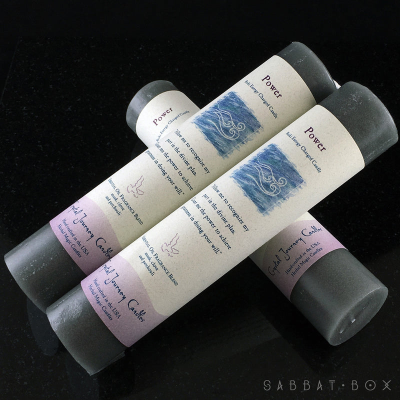 Power Reiki Charged Herbal Magic Pillar Spell Candle - Crystal Journey Candles - Sabbat Box