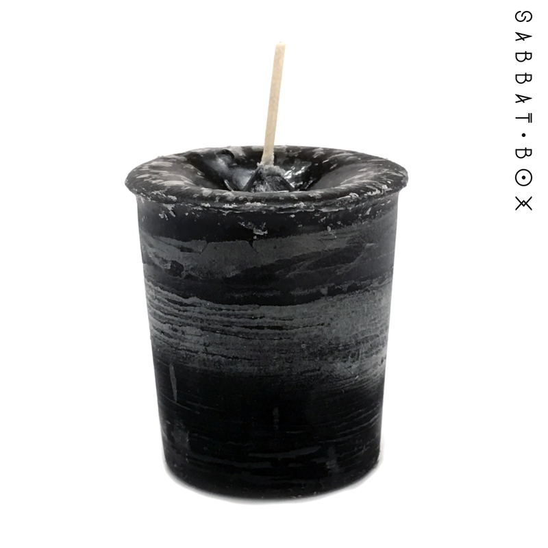 Black Protection Spell Candles - Reiki Charged Protection Herbal Magic Votive Candle 