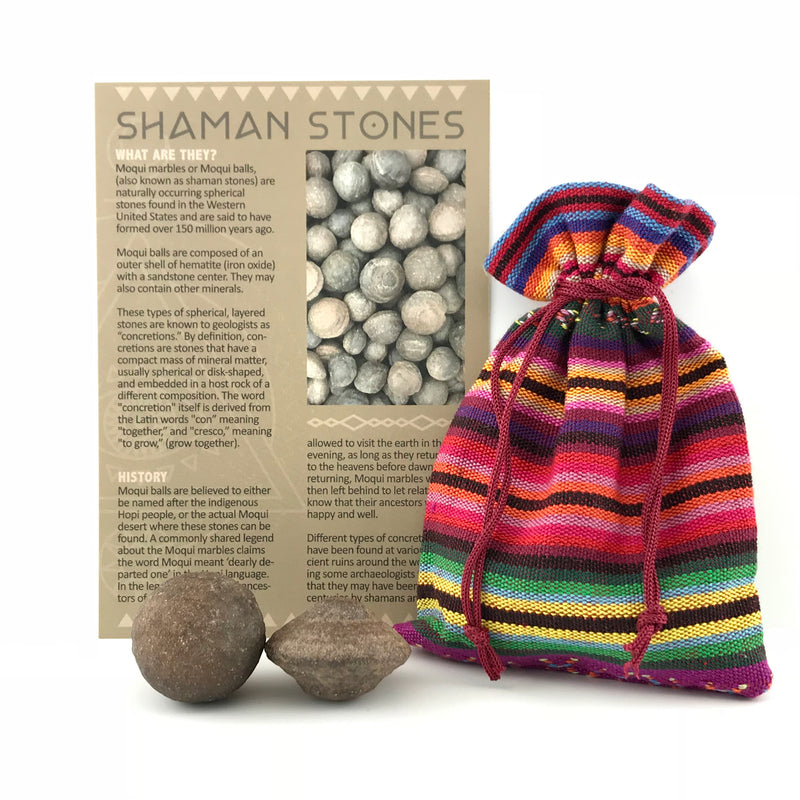 Shaman Stone Set Moqui Marble Set With Info Card and Bag - Sabbat Box