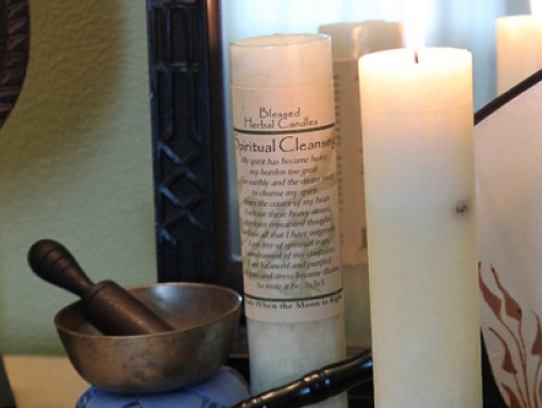 Spiritual Cleansing Blessed Herbal Spell Candle