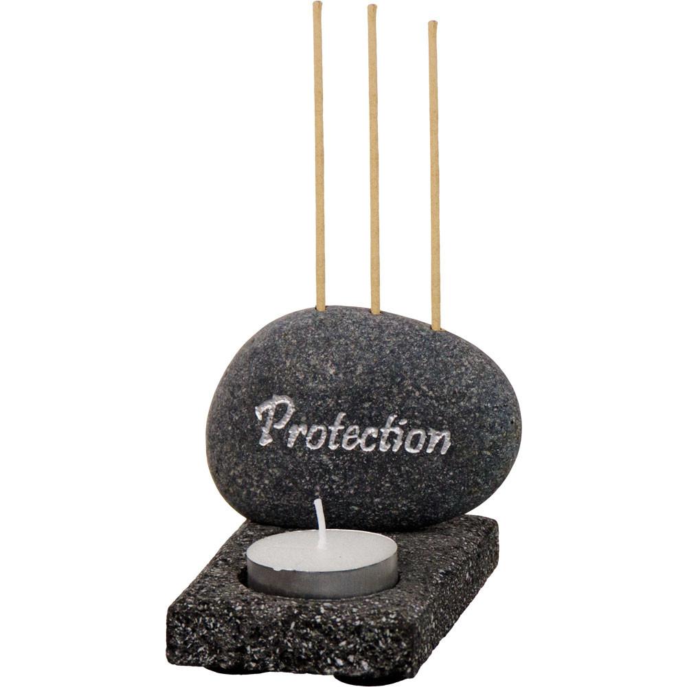Protection Stone Tea Light and Incense Holder