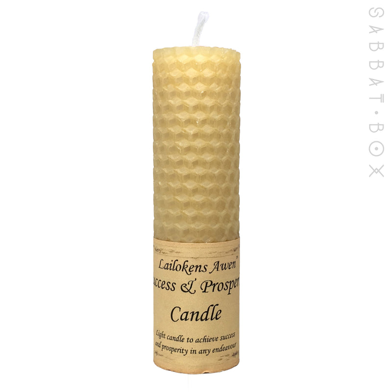 Success and Prosperity Beeswax Spell Candle By Lailoken's Awen