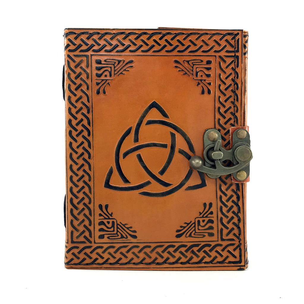 Triquetra Leather Blank Book With Latch - Sabbat Box
