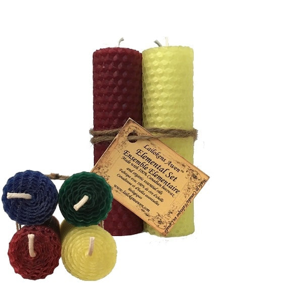 Elemental Spell Candle Set - Earth, Air Fire and Water By Lailoken's Awen - Sabbat Box