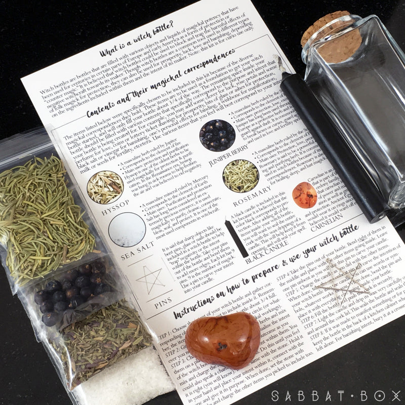 Witch Bottle Kit - With Correspondences and Instructions - Sabbat Box Exclusive Product