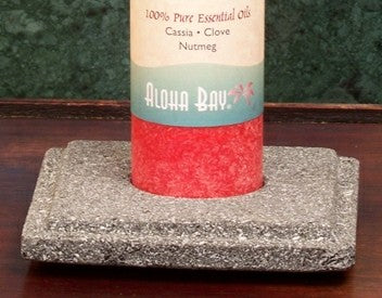 Aloha Bay Chakra Pillar Candle Holder - Lava Stone
